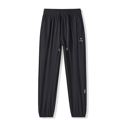 Men's Lightweight Ice Silk Elastic Ankle-Cuff Casual Pants