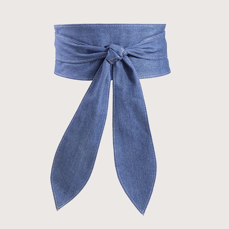 Women's Wide Waist Belt, Soft, Versatile, Elegant Bow Ribbon