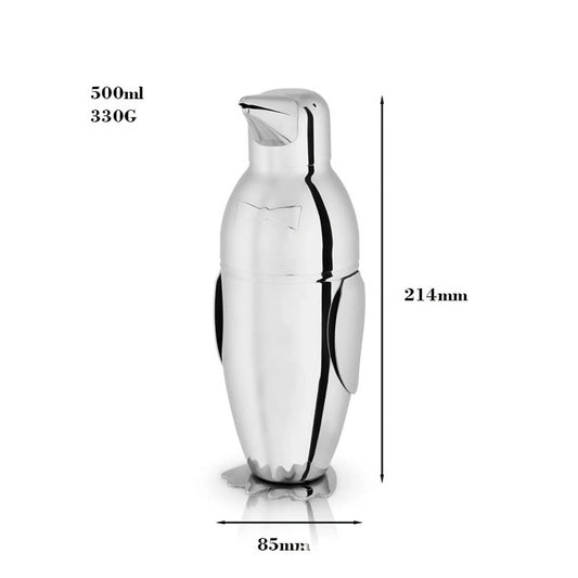 Shaker à Cocktail Professionnel Shaker en Acier Inoxydable en Forme de Pingouin Bouteille Mélangeuse à Cocktail Shaker à Cocktail