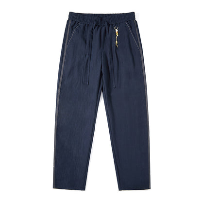 Style Casual Linen Trousers for Men Wide Leg Pants