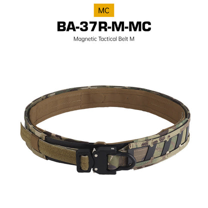 Tactical magnetic belt, quick-release buckle, double-layer magnet, MOLLE belt, Airsoft training accessories for outdoor hunting