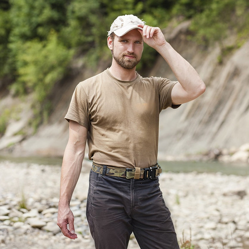 2" Two-Layer MOLLE Tactical Belt - Quick-Release Metal Buckle Combat Belt for Hunting, Airsoft, and Outdoor Gear