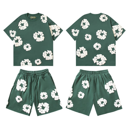 Cotton Foam Printing Series Multi-color Set Simple Casual Unisex Outfit