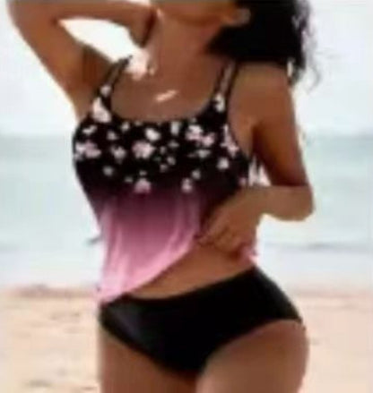 Maillot de bain imprimé taille haute à fente
