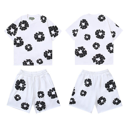 Cotton Foam Printing Series Multi-color Set Simple Casual Unisex Outfit