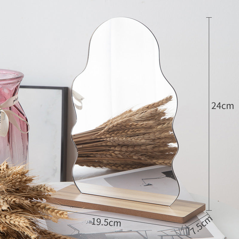 Miroir acrylique irrégulier pour accessoires photo, miroir de maquillage de bureau, miroir de courtoisie pour femmes