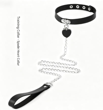 PU Leather Alloy Collar with Rope for Adult Accessories, Neck Strap for Women, Sexy Choker with Tether