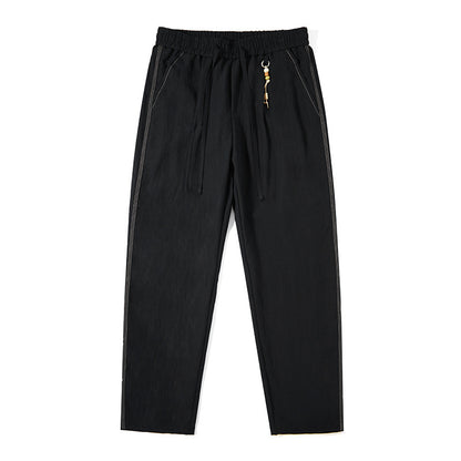 Style Casual Linen Trousers for Men Wide Leg Pants