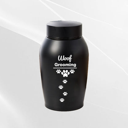 Stainless Steel Pet Memorial Urn: Black Portable & Moisture-Proof Ash Keepsake Designed for Small Pets