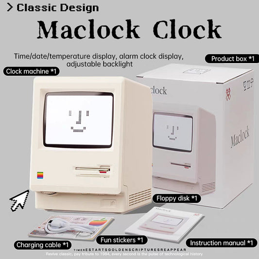 Maclock Retro 60-Hour Standby Alarm Clock, Student Desk Clock with LED Display, Creative Desktop Decor