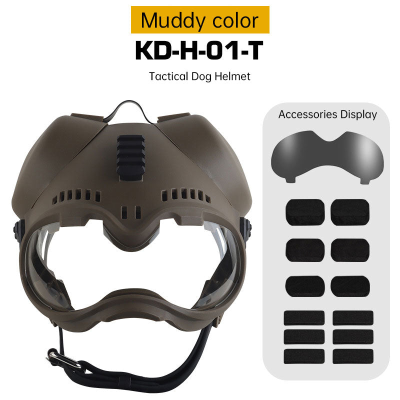 K9 Tactical Dog Helmet - Hunting/Military Training, Motorcycle Protection + Goggles
