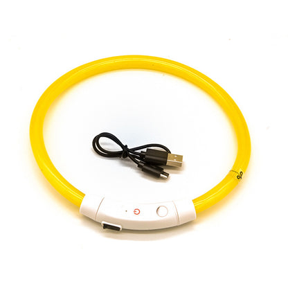 Collier pour chien LED en fibre optique – PVC multicolore, rechargeable par USB, sécurité nocturne (tailles S/M/L)