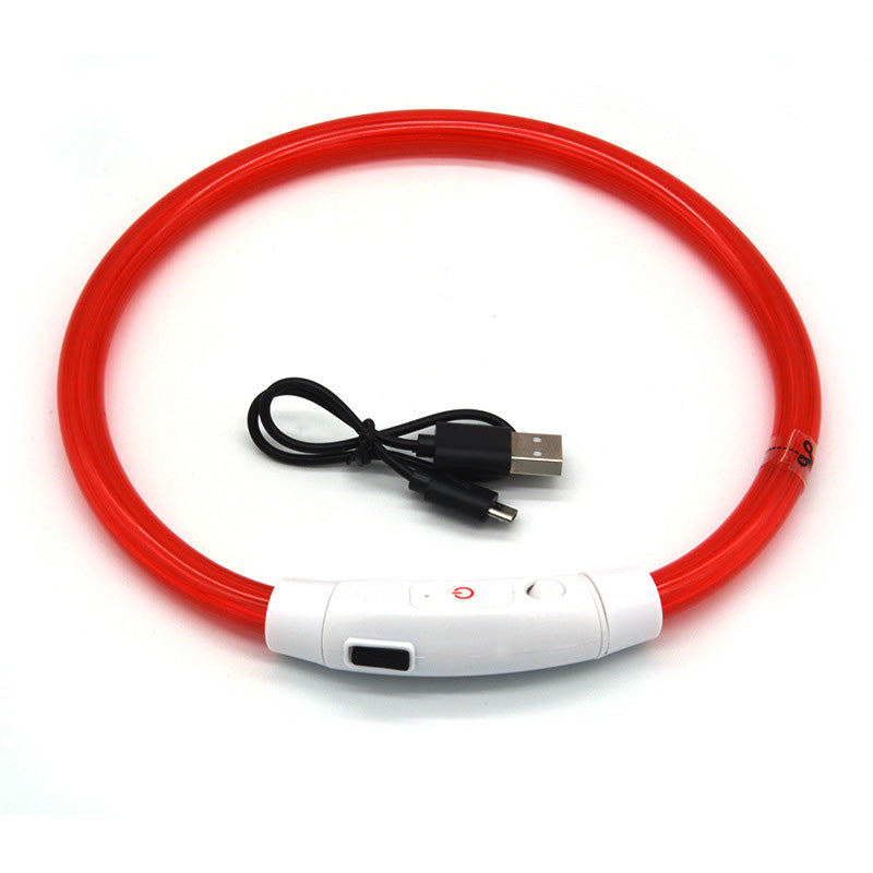 Collier pour chien LED en fibre optique – PVC multicolore, rechargeable par USB, sécurité nocturne (tailles S/M/L)
