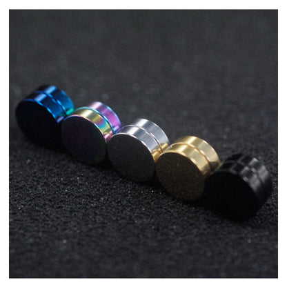 Men's Magnetic Disc Earrings, Punk Fake Ear Studs Jewelry