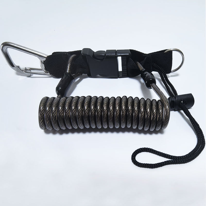 Cordon de sécurité pour caméra de plongée, câble à ressort en acier inoxydable pour caméras d'action GoPro, attache de sécurité pour lampe de poche