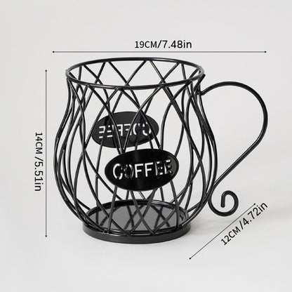 Large Capacity Metal Coffee Capsule Holder | Organizer & Dispenser for Nespresso, Keurig Capsules