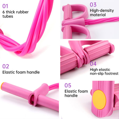 6-in-1 Multifunctional Resistance Band Set for Full Body Workout