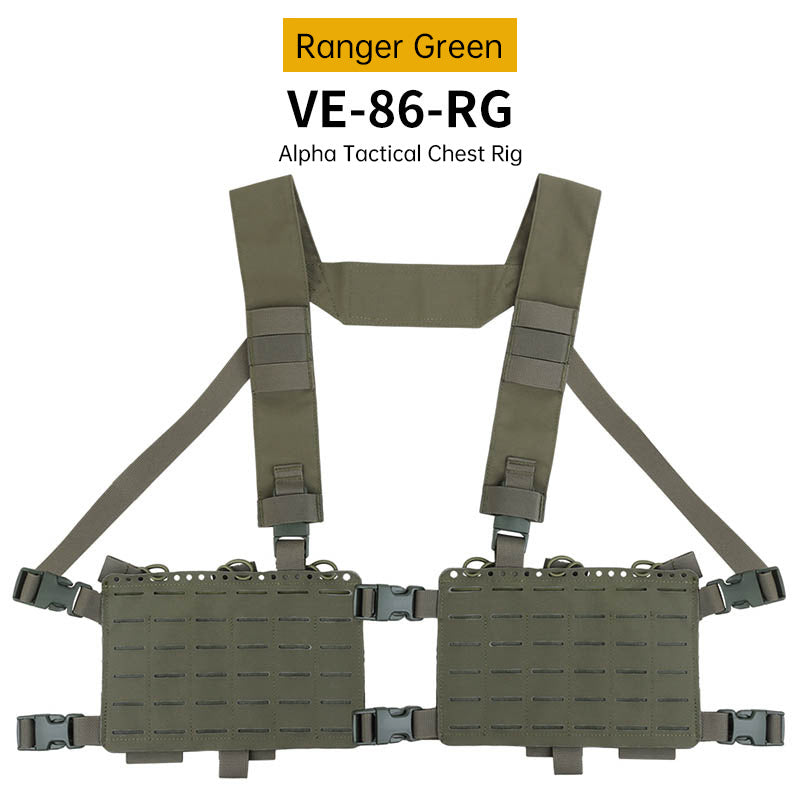 Gilet tactique double face Alpha Camouflage avec système MOLLE et poche de rangement interne élastique