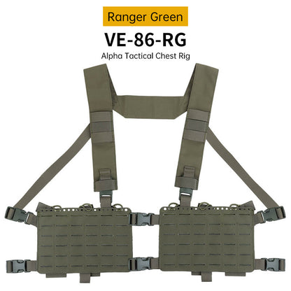 Gilet tactique double face Alpha Camouflage avec système MOLLE et poche de rangement interne élastique