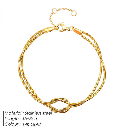 Knot snake bone bracelet