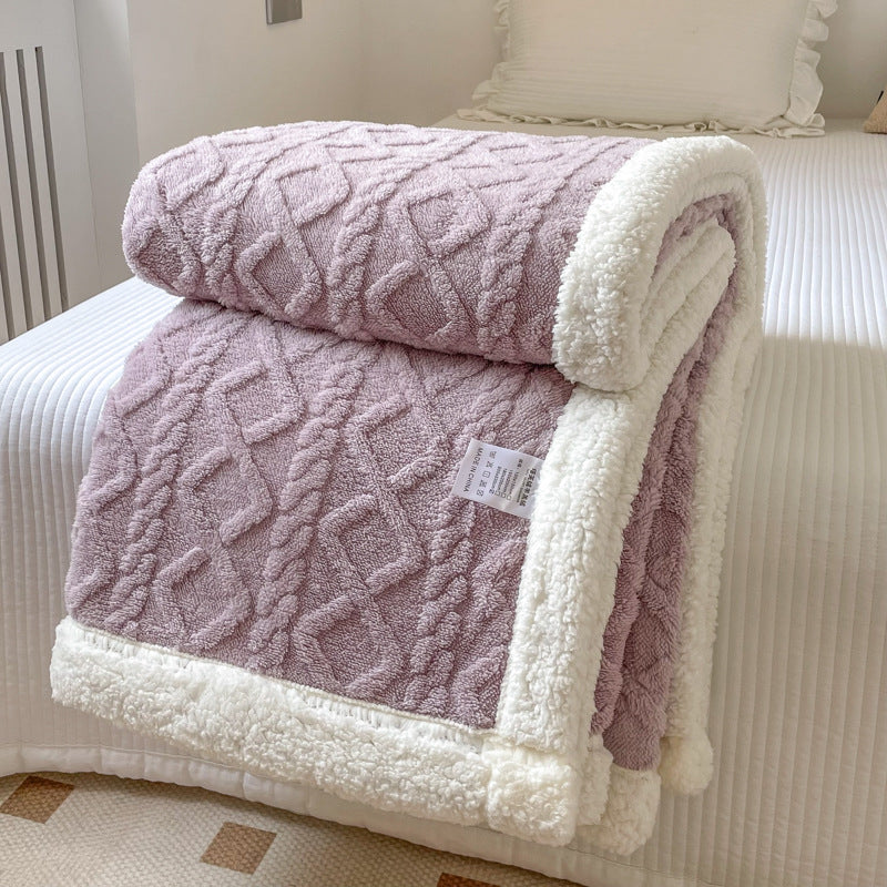 Couverture polaire double couche (Automne/Hiver) – Polaire épaisse et chaude pour siestes au bureau, canapés-lits