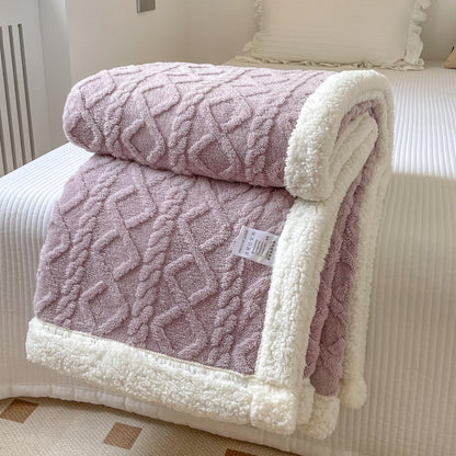 Couverture polaire double couche (Automne/Hiver) – Polaire épaisse et chaude pour siestes au bureau, canapés-lits