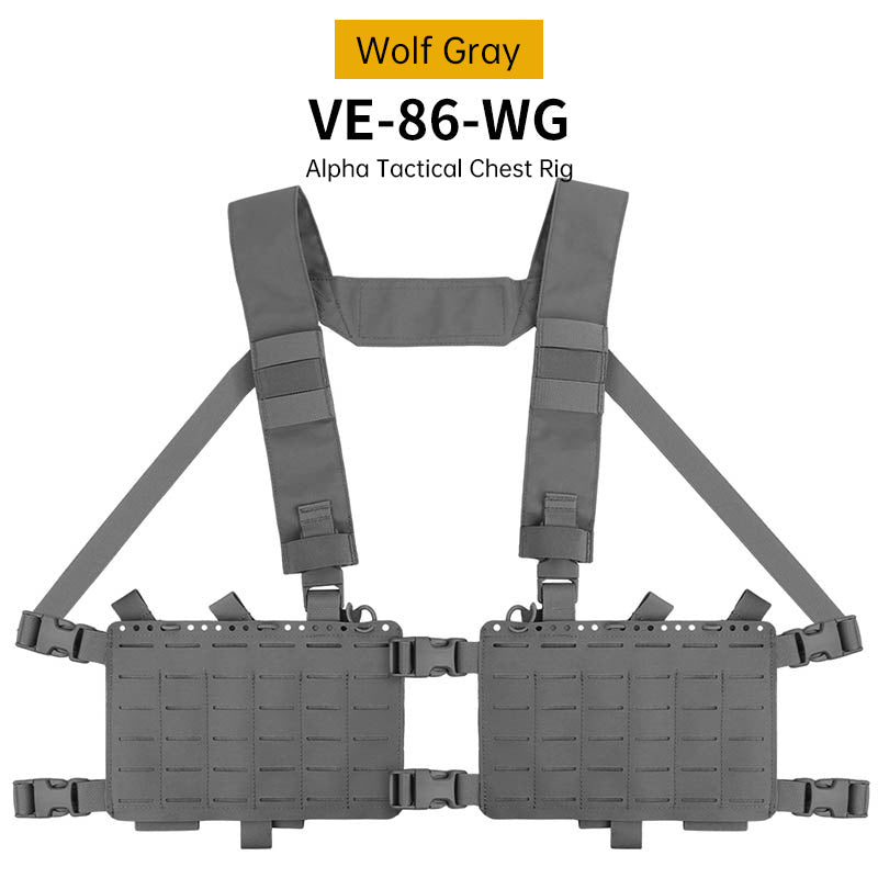 Gilet tactique double face Alpha Camouflage avec système MOLLE et poche de rangement interne élastique