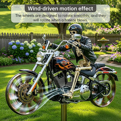 Motorcycle Wind Spinner Metal Decorative Pinwheel Windmill for Yard for Outdoor Patio Lawn Garden Landscape Backyard Art Decor