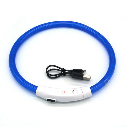Collier pour chien LED en fibre optique – PVC multicolore, rechargeable par USB, sécurité nocturne (tailles S/M/L)