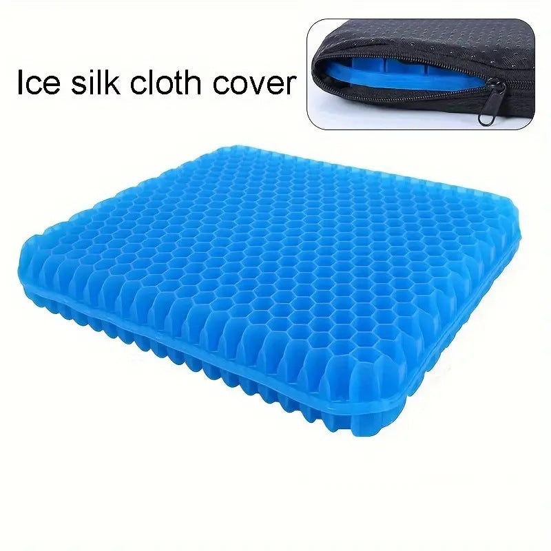 Coussin de siège en gel épais et grand avec housse antidérapante, coussin en nid d'abeille pour le soulagement des douleurs à la hanche et au coccyx, pour une utilisation en voiture et au bureau