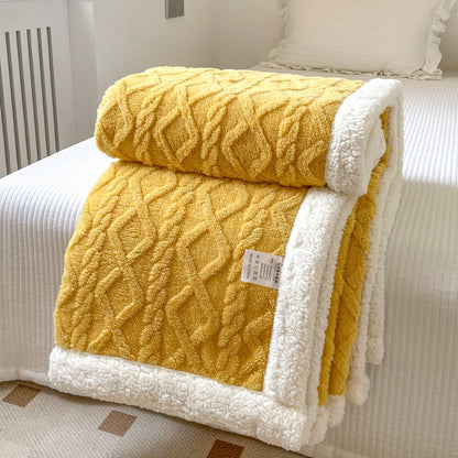 Couverture polaire double couche (Automne/Hiver) – Polaire épaisse et chaude pour siestes au bureau, canapés-lits