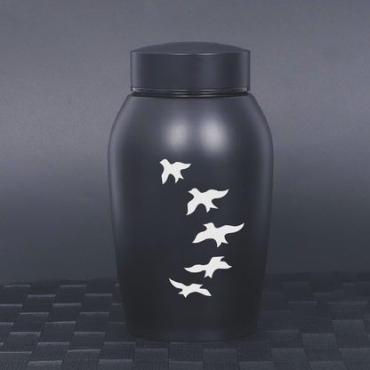 Stainless Steel Pet Memorial Urn: Black Portable & Moisture-Proof Ash Keepsake Designed for Small Pets