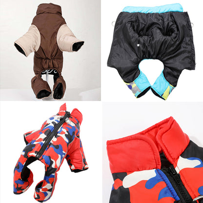 Winter Warm Windproof Dog Jacket, Reflective Pet Coat with D-Ring for Small Medium Dogs, Cats, Bulldog, Pug