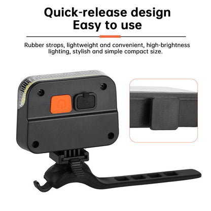 USB/Solar Rechargeable Bike Tail Light - 5 Modes LED COB Safety Warning Light for Night Cycling Accessories