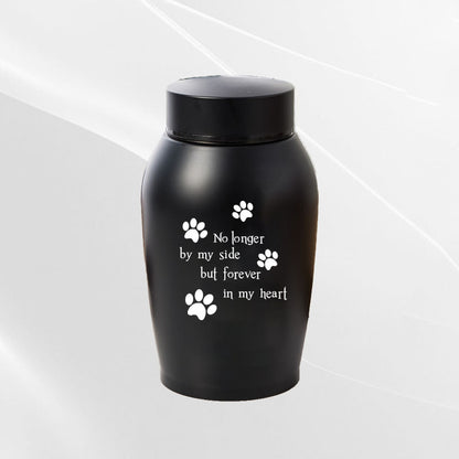 Stainless Steel Pet Memorial Urn: Black Portable & Moisture-Proof Ash Keepsake Designed for Small Pets