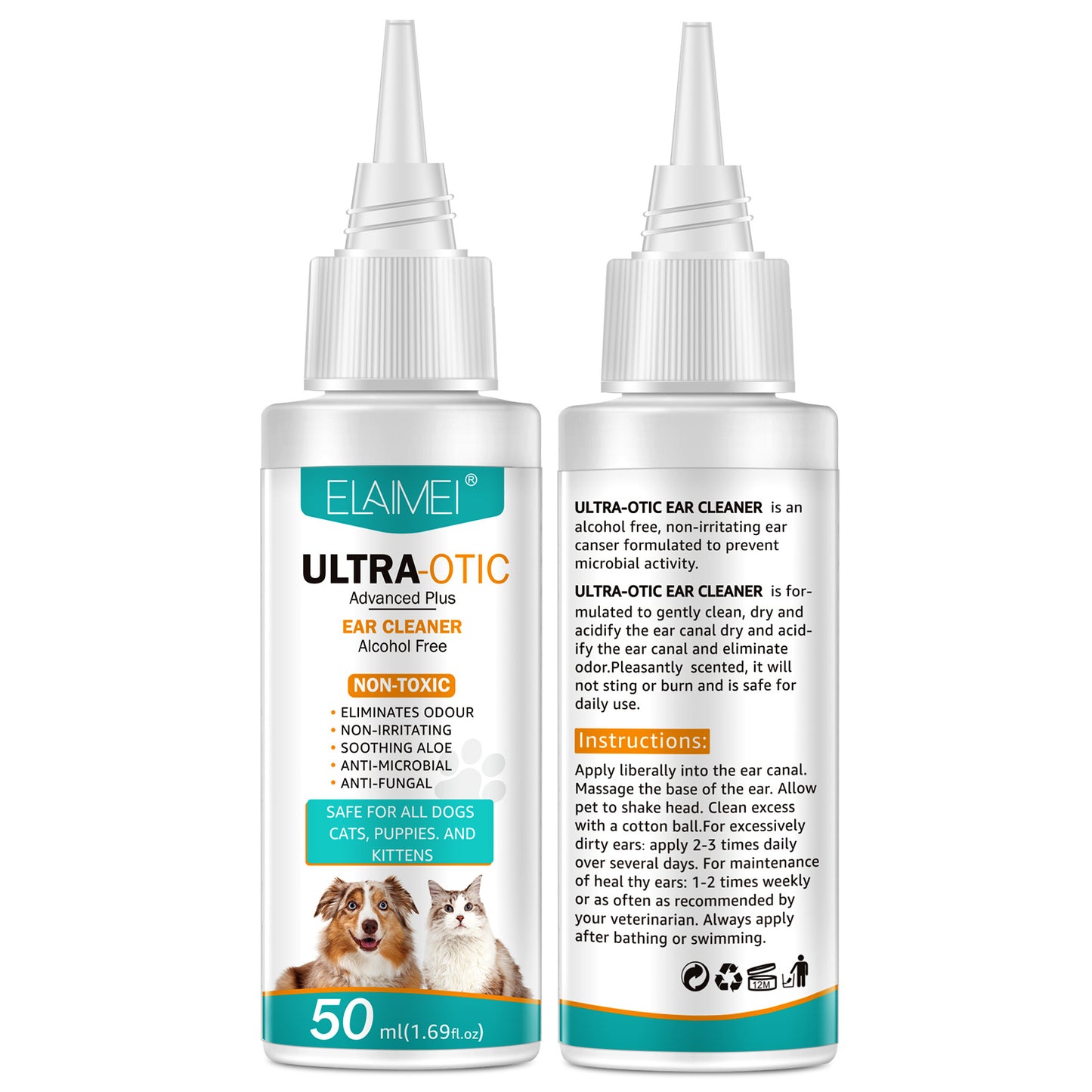Nettoyant auriculaire pour animaux 50ml